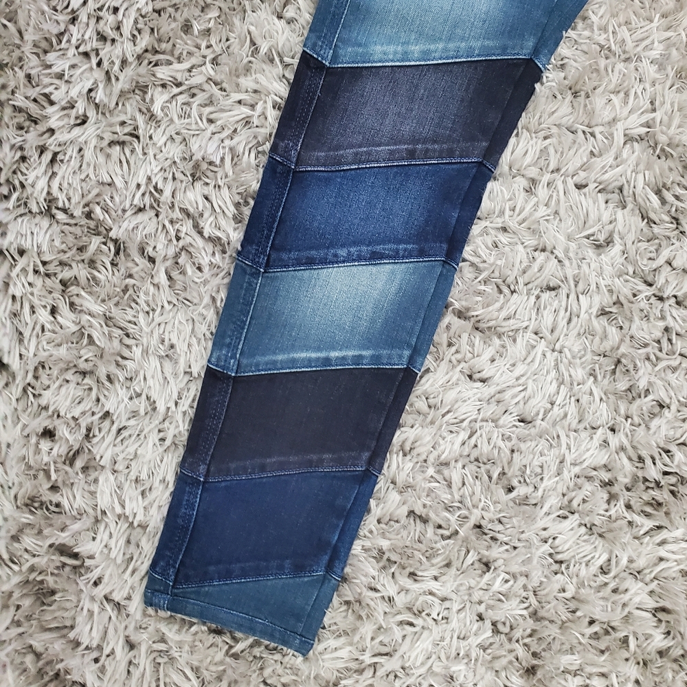 Closed Dark Blue Denim Striped Patched Jeans Size 27 - Picture 3 of 9